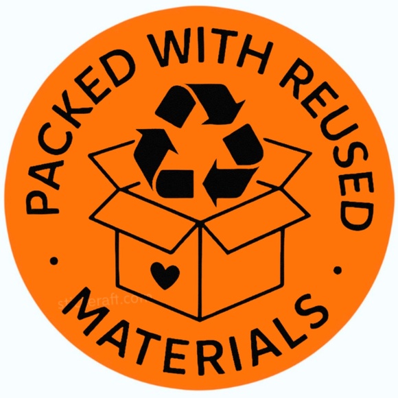 Packed With Reused Materials Stickers – 2" for Eco-Friendly Shipping – 100 PCS - Picture 10 of 15